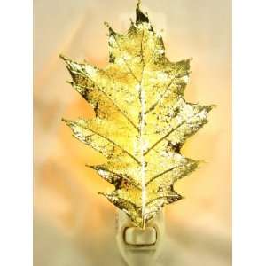   Real Oak Leaf in 24K Gold Night Light The Rose Lady: Home Improvement