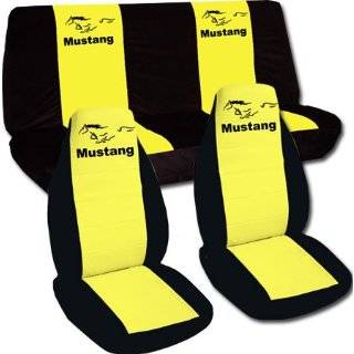 Rear seat cover for a 1990 Mustang GT. Black and Yellow seat cover.