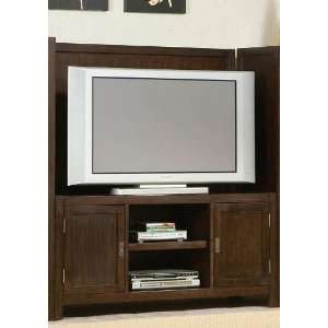  2pc Entertainment Stand and Back Panel Set in Espresso 
