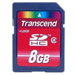  Transcend 8 GB Class 2 SDHC Flash Memory Card: Camera 