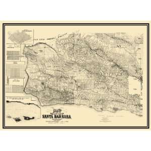  SANTA BARBARA COUNTY CA LANDOWNER MAP 1889