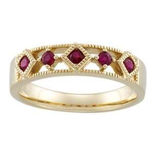   Princess Round Ruby Anniversary Wedding Ring Sea of Diamonds Jewelry