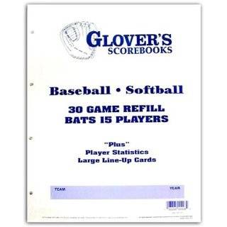  Glovers Baseball / Softball Scoring Sheets (50 Games 