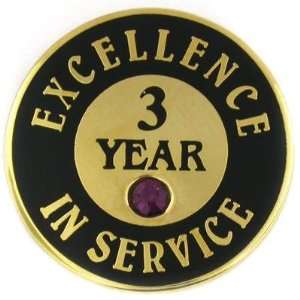  Excellence In Service Pin   3 years purple stone: Jewelry