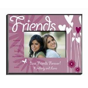  Friends Hearts and Flower Picture Frame Personalized 