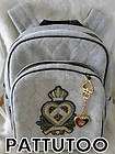 NEW JUICY COUTURE HEART VELOUR JACQUARD GRAY BACKPACK BACK PACK SCHOOL 