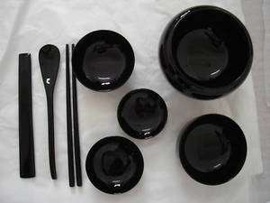 Oryoki BLACK Laquer wooden bowls, Zen eating  FREE S/H  