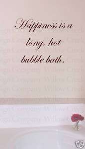 Happiness Bubble Bath Wall Lettering Words Vinyl Art  