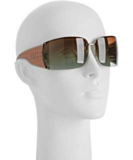 Christian Dior copper half rim Quadrille wrap sunglasses   