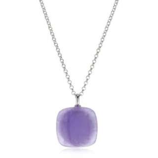 ELLE Jewelry Dyed Purple Jade Sterling Silver Pendant, 18   designer 