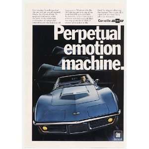   1968 Chevy Corvette Perpetual Emotion Machine Print Ad