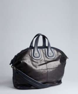 Givenchy black and navy calfskin leather Nightingale shoulder bag