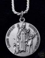 Saint Hubert Patron of Hunters 925 Silver Charm Pendant  