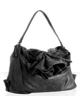 Collina Strada distressed grey leather Zeba drawstring crossbody bag 