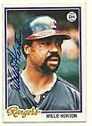 1978 Topps WILLIE HORTON Autographed Signed Card RANGERS Tigers