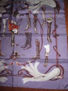 Hermes A Propos le Bottes Lavender Background,Brown,Red,Gold,White Ex 
