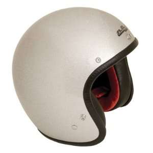   Classic Open Face Motorcycle Helmet XX Large Silver Flake: Automotive