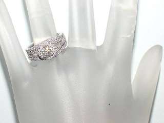 GABRIEL&Co 14KW Gold Bridal SET Ring Diamond Band Guard  