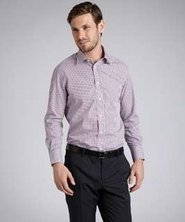 Alara burgundy gingham cotton spread collar dress shirt