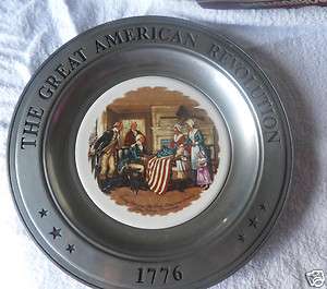The Great American Revolution Pewter Plate 1975 Betsy Ross and The 
