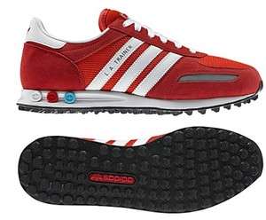 New Adidas Originals Mens LA TRAINER 2012 Red Shoes Retro Trainers 