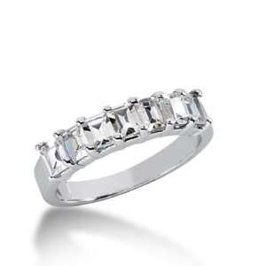   Ring 7 Emerald Cut Diamonds 1.40 ctw. 144WR173618K   Size 8.5: Jewelry