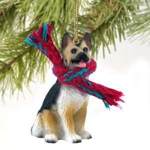  German Shepherd Miniature Dog Ornament   Tan & Black: Home 