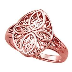  14K Rose Gold Filigree Ring Jewelry