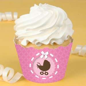  Pink Baby Carriage   Baby Shower Cupcake Wrappers Toys 