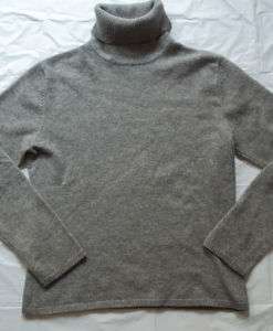 Cashmere medium gray turtleneck sweater S knit  