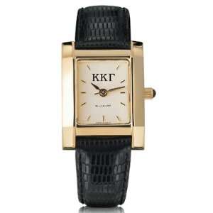  Kappa Kappa Gamma Womens Gold Quad Watch with Leather 