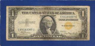 US CURRENCY 1935A $1 N. AFRICA SILVER CERTIFICATE in INTACT FINE Old 