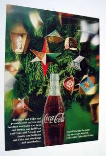 COCA COLA COKE Christmas tree ornaments 1967 print Ad  
