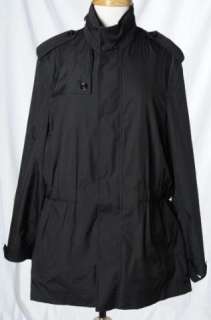 Burberry Black Trench Weather Coat Hide Away Hood Jacket Spring Rain 