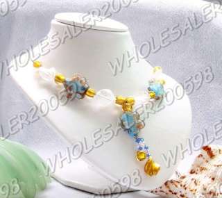 WHOLESALE 3strands Fashion Handwork Glass Bead Necklace  