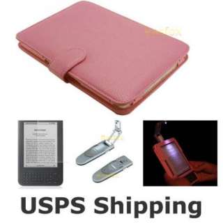   Genuine Leather Cover Case + Reading Light + Screen Protector  