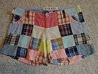 ZANA DI JEANS plaid patchwork shorts juniors size 13 CU