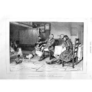   : 1885 Frank Dadd Fine Art Huntsmen Little Girl Dogs: Home & Kitchen
