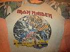   IRON MAIDEN Concert Jersey T Shirt Tour Shirt 1982 Size Lg? Camo Tan