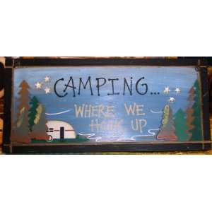  Camping Where We Hook Up Wall Hanging Wood Wire