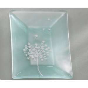  Nature Series Dandelion rectangular dish Handmade glass 7 