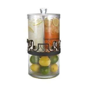  Double Dual Beverage Server With Decorative Glass Chamber 