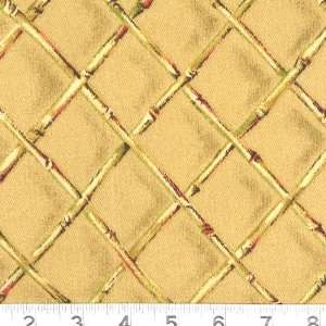  54 Wide Drapery Print Bamboo Lattice Khaki Fabric By The 