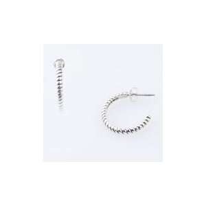  Barse Sterling Silver Small Roped Hoop Earrings: Jewelry