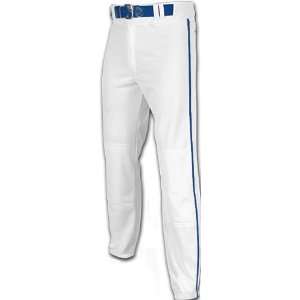 Champro YOUTH Pro Plus Baseball Pants With Piping WHITE W/NAVY PIPING 