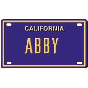    Abby Mini Personalized California License Plate 