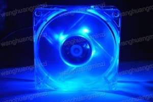 5PCS 80mm Fans 4 LED Blue for Computer PC Case Cooling  