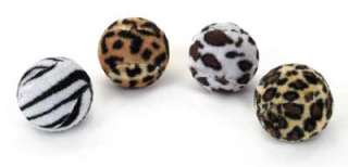 ANIMAL PRINT BALLS   (LOT of 5 or 10) Rattle Cat Toys  