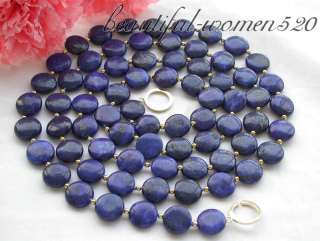 50 14mm coin blue lapis lazuli bead necklace.I starting so low price 