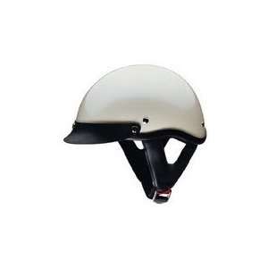  DOT Motorcycle Beanie Helmet Fiber Glass Pearl white Size 